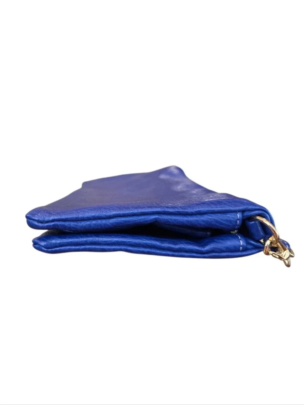 Tory Burch Cobalt Blue Pebbled Leather Convertible Clutch Shoulder Bag